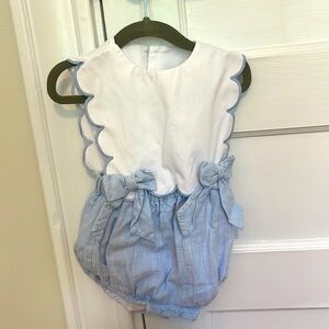 Sophie & Lucas blue bubble bow romper